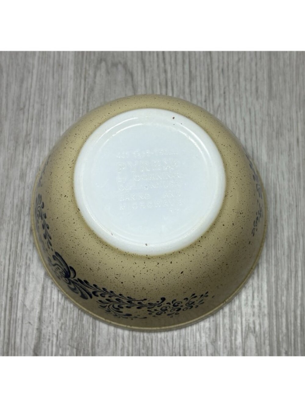 PYREX Homestead Vintage Nesting Mixing Bowl 401 / 1 1 / 1-1/2 Pt Blue & Tan - Picture 6 of 7
